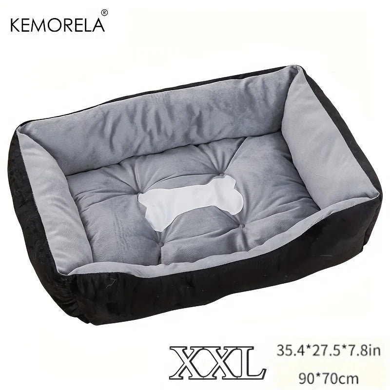 INZYX Orthopedic Dog Bed with Bolster, Plush Faux Fur Pet Bed with High-Rebound Foam Base, Washable Cover for Small Medium and Large Dogs