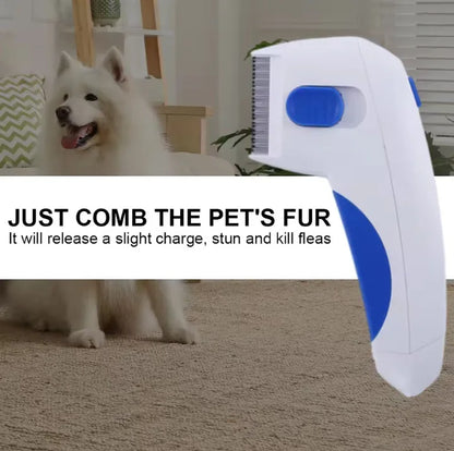 INZYX Electric Flea and Lice Remover Comb for Dogs and Cats, USB Rechargeable Pet Grooming Tool, Chemical-Free Pest Control Comb