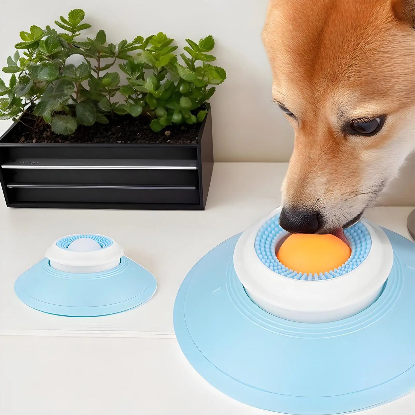 INZYX Slow Feeder Lick Mat for Dogs and Cats, Silicone Dog Bowl with Suction Cups, Anti-Choking Slow Feeding Mat for Wet and Dry Food