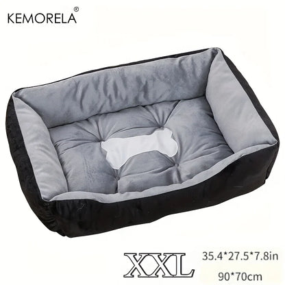 INZYX Orthopedic Dog Bed with Bolster, Plush Faux Fur Pet Bed with High-Rebound Foam Base, Washable Cover for Small Medium and Large Dogs