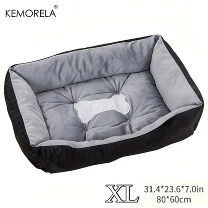 INZYX Orthopedic Dog Bed with Bolster, Plush Faux Fur Pet Bed with High-Rebound Foam Base, Washable Cover for Small Medium and Large Dogs