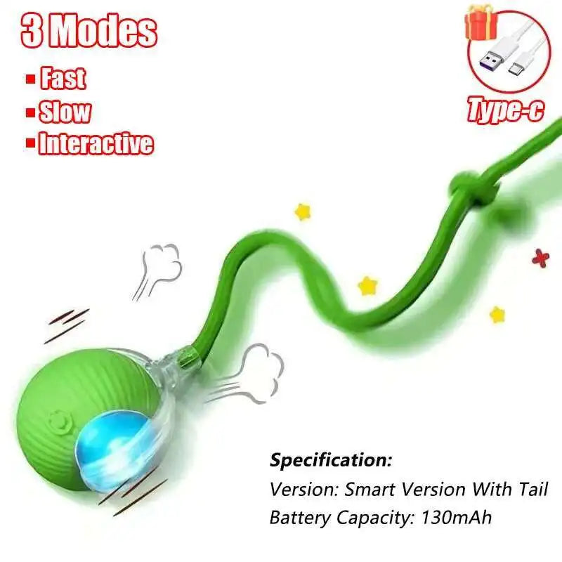 Smart Dog Interactive Ball Toys Automatic Rolling Ball Rechargeable Electric Pet Interactive Toy Dog Cat Training Imitate Mouse