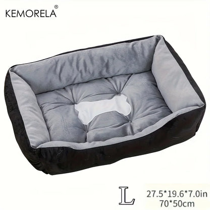INZYX Orthopedic Dog Bed with Bolster, Plush Faux Fur Pet Bed with High-Rebound Foam Base, Washable Cover for Small Medium and Large Dogs