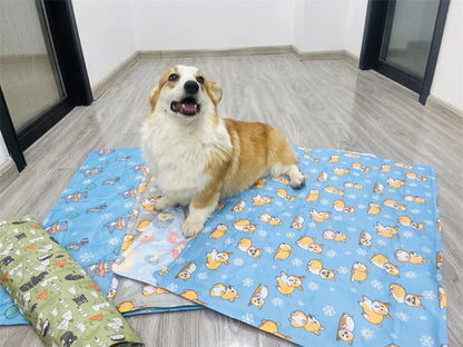 INZYX Pet Cooling Mat for Dogs and Cats, Pressure-Activated Gel Cooling Pad, Non-Toxic Summer Pet Bed for Crate, Car, and Kennel