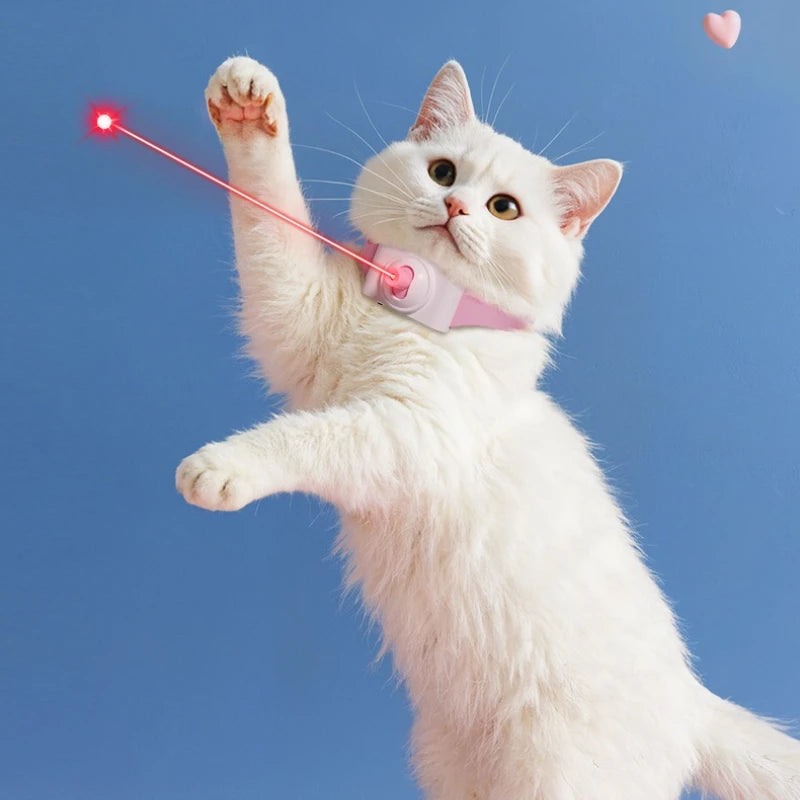 INZYX Motion-Activated Laser Collar Toy for Cats, USB Rechargeable Interactive LED Pet Toy for Exercise and Play