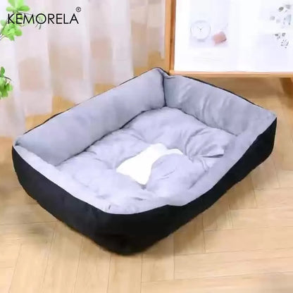 INZYX Orthopedic Dog Bed with Bolster, Plush Faux Fur Pet Bed with High-Rebound Foam Base, Washable Cover for Small Medium and Large Dogs