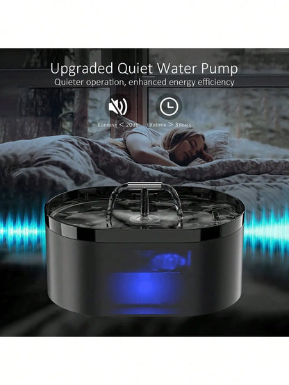 INZYX Cat Water Fountain 2.2L, Ultra-Quiet Automatic Pet Drinking Fountain with Filter for Cats and Small Dogs