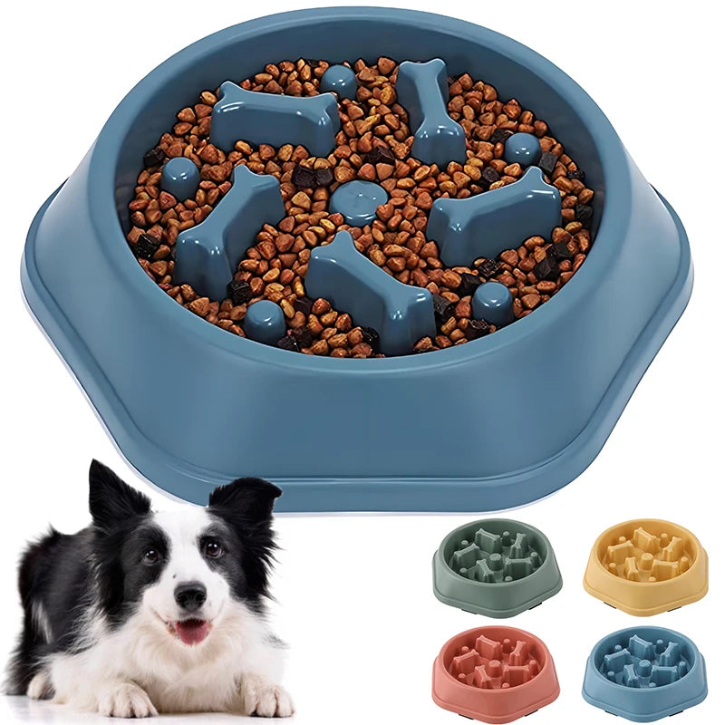 INZYX Slow Feeder Dog Bowl, Maze Puzzle Bowl for Dogs and Cats, Anti-Choking Non-Slip Pet Food Bowl for Fast Eaters