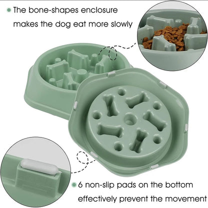 INZYX Slow Feeder Dog Bowl, Maze Puzzle Bowl for Dogs and Cats, Anti-Choking Non-Slip Pet Food Bowl for Fast Eaters
