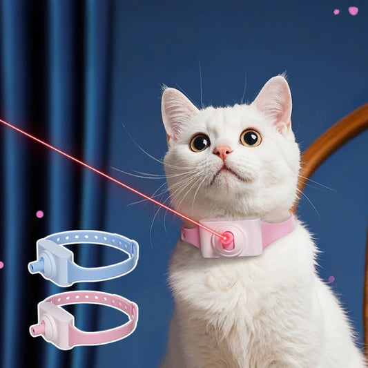 Cat Laser Collar Rechargeable Motion Activated Interactive Kitten Toy Intelligent LED Necklaces Cat Accessories