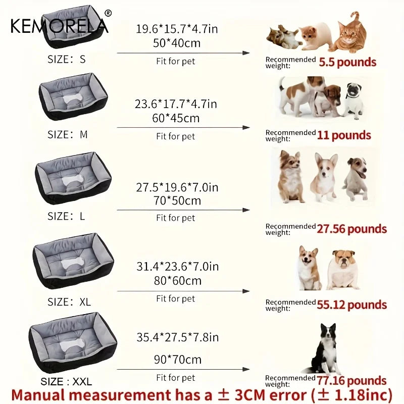 INZYX Orthopedic Dog Bed with Bolster, Plush Faux Fur Pet Bed with High-Rebound Foam Base, Washable Cover for Small Medium and Large Dogs