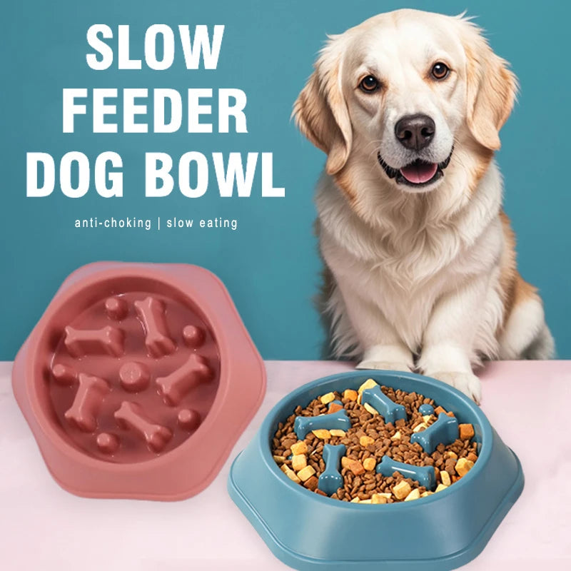 INZYX Slow Feeder Dog Bowl, Maze Puzzle Bowl for Dogs and Cats, Anti-Choking Non-Slip Pet Food Bowl for Fast Eaters