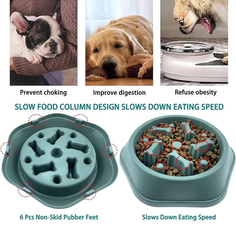 INZYX Slow Feeder Dog Bowl, Maze Puzzle Bowl for Dogs and Cats, Anti-Choking Non-Slip Pet Food Bowl for Fast Eaters