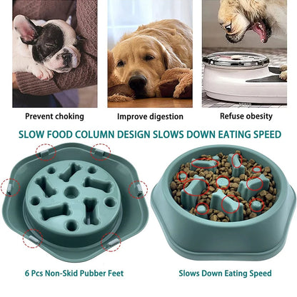 INZYX Slow Feeder Dog Bowl, Maze Puzzle Bowl for Dogs and Cats, Anti-Choking Non-Slip Pet Food Bowl for Fast Eaters