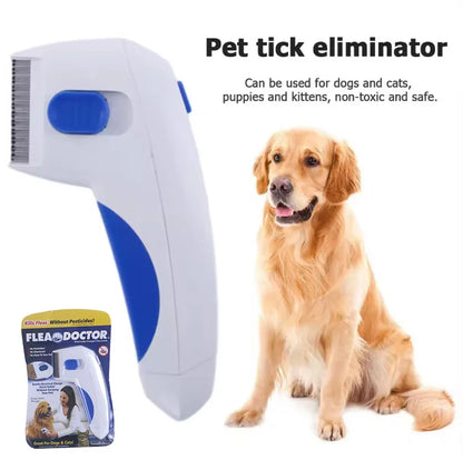 INZYX Electric Flea and Lice Remover Comb for Dogs and Cats, USB Rechargeable Pet Grooming Tool, Chemical-Free Pest Control Comb