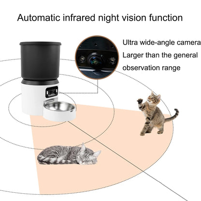 INZYX 4L Automatic Pet Feeder with HD Camera, Wi-Fi Smart Dog and Cat Food Dispenser with Timer, App Control and Two-Way Audio