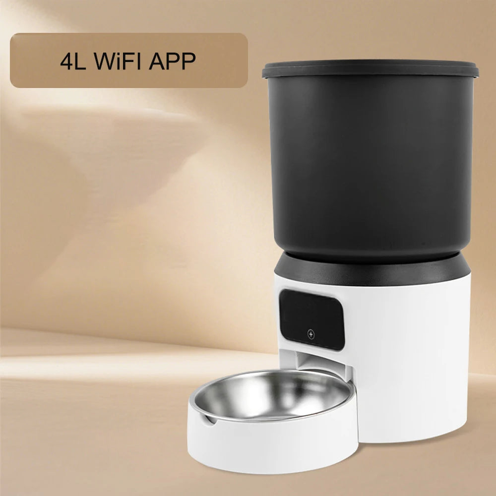 INZYX 4L Automatic Pet Feeder with HD Camera, Wi-Fi Smart Dog and Cat Food Dispenser with Timer, App Control and Two-Way Audio
